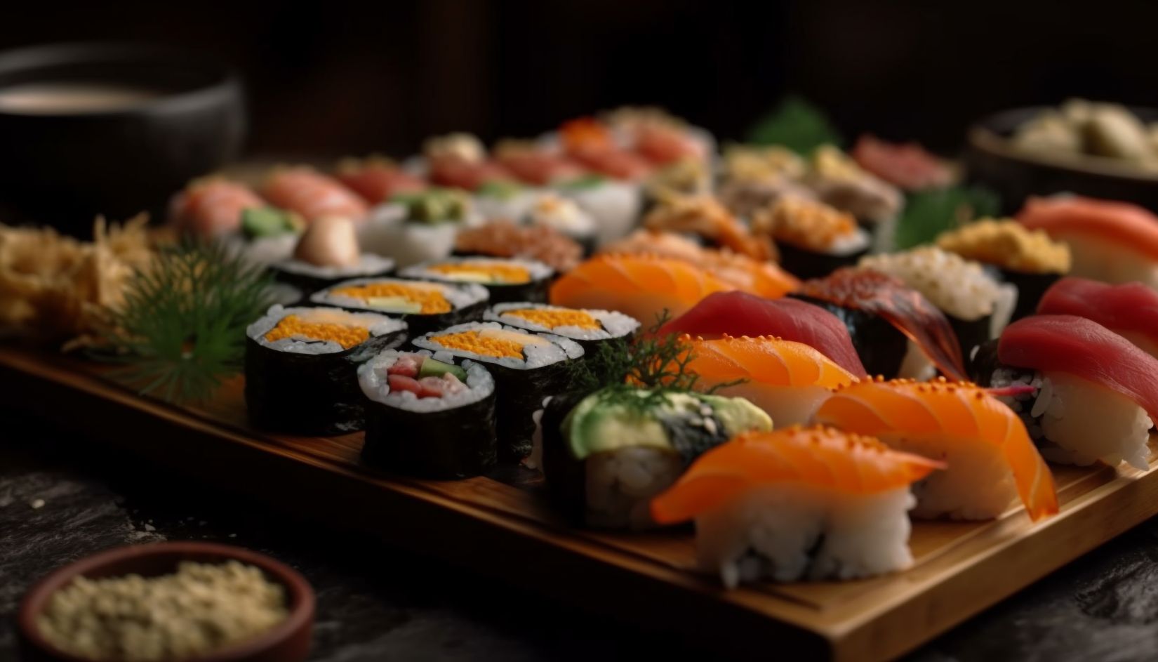 fresh sushi plate nigiri sashimi maki